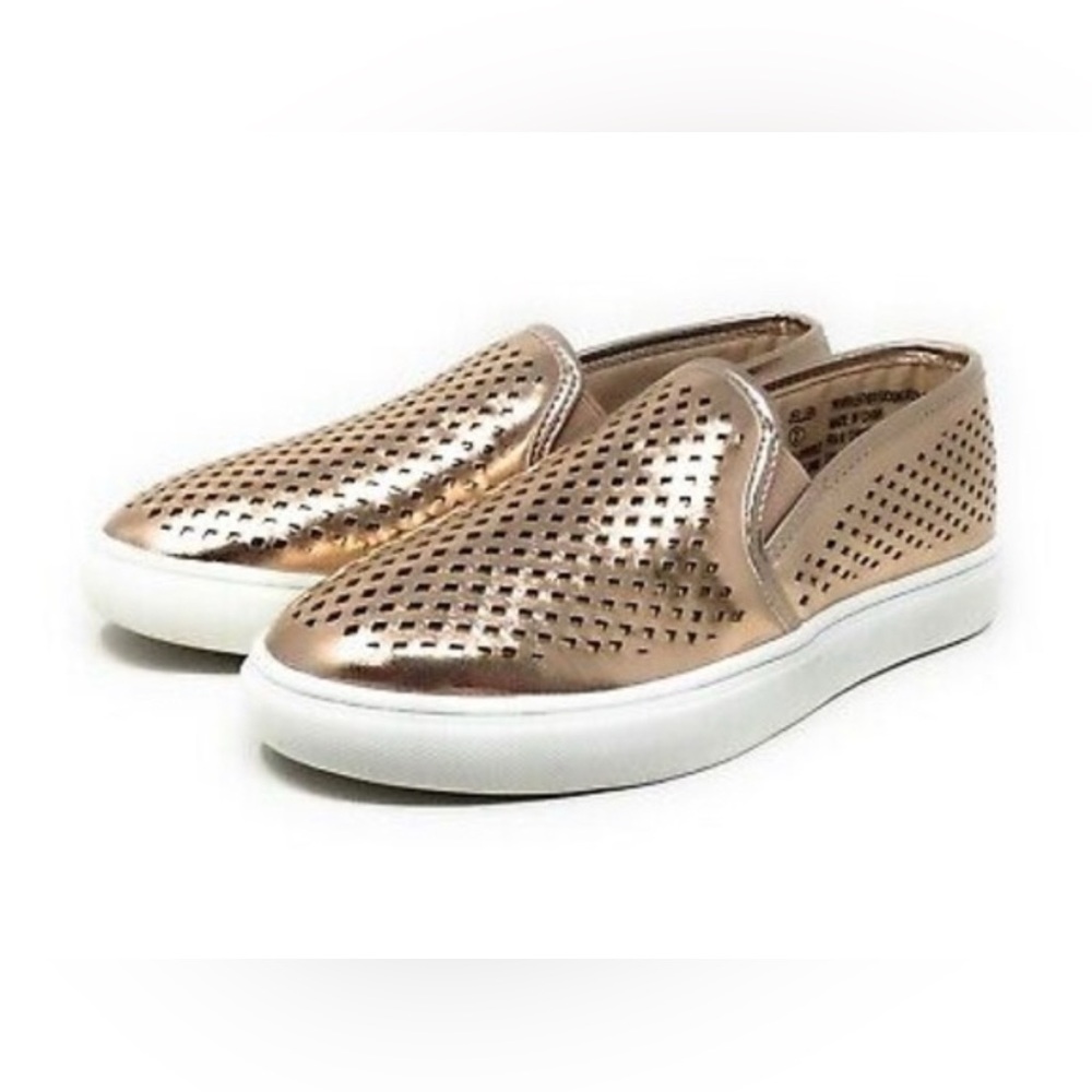 STEVE MADDEN - Girls Jellen Slip On Flat Sneaker Rose Gold Metallic - Size 3